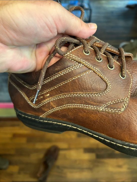 Johnston & Murphy Dark Brown Leather Lace-Up Oxfords with Contrast Stitching main image 4